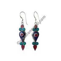 Three color stone chips earring2