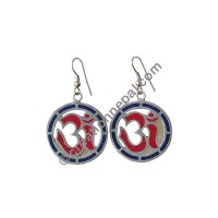 Om mantra circle earring