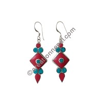 Turquoise coral earring3