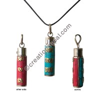 Two color Mantra tube pendant