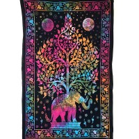 Elephant tree colorful tapestry