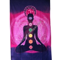 7-chakra effect Pink tapestry