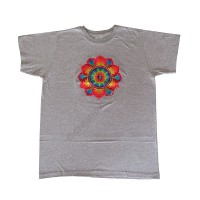 Rainbow embroidery cotton T-shirt