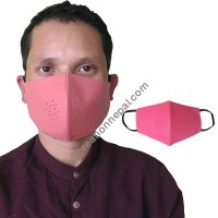 Leather pink color face mask