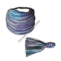 Cotton knitting Blue-purple mixed headband