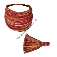 Cotton knitting red-yellow mixed headband