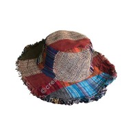 Hemp cotton patch-work hat