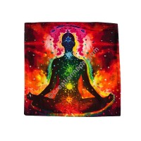 Light of meditation square cushion cover