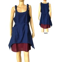 2 layer plain cotton Blue dress