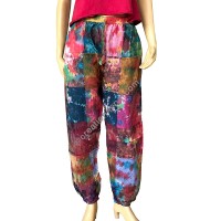 Colorful tie dye patch work trouser