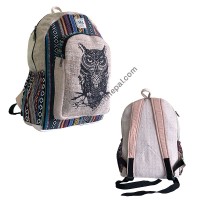 Owl hemp-cotton backpack