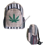 Ganja leaf hemp-cotton backpack