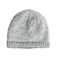 Natural grey mixed plain woolen cap