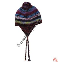 Mixed color woolen ear hat23
