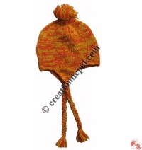 Mixed color woolen ear hat2