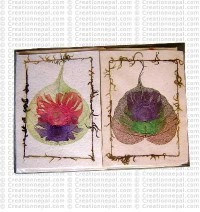 Double flower over Bodhi leaf cards