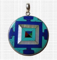 Tibetan mandala pendant