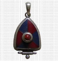 Triangular shape Tibetan pendant