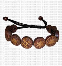 8-auspicious brown bone bracelet