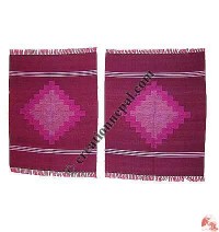 Dhaka dining table mats-maroon (set of 6)