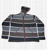 Woolen striped light jacket 03