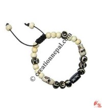 Mixed shapes bone beads bracelet