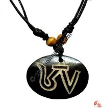 Tibetan OM carved pendant 3