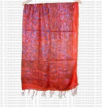 Extra thin cotton-Jari printed scarf