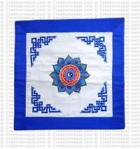 Embroidered Yantra cushion cover