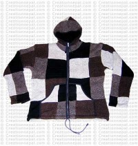 Patch-work woolen jacket