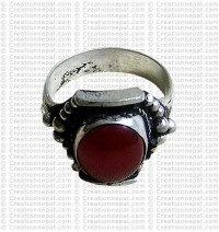 White metal Tibetan ring