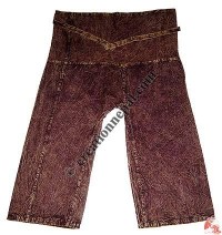 Shyama cotton stone wash wrapper pant-brown