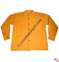 Shyama cotton round neck plain shirt-yellow