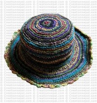 Hemp + cotton wire round hat5