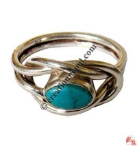 Wire knot silver finger ring1