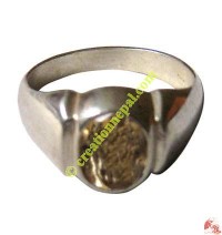 Silver-golden topaz finger ring5