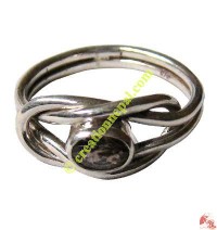 Wire knot silver finger ring2
