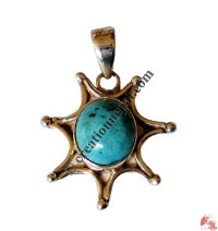 Small star silver-Turq pendant