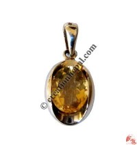 Oval golden topaz pendant