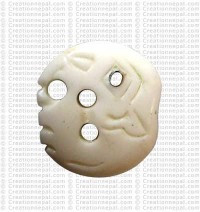 Tiny elephant carved bone button (packet of 10)