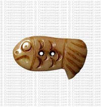 Fish shape bone button 3 (packet of 10)