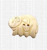 Elephant shape bone button3 (packet of 10)