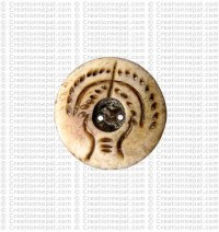 Carved bone round button (Packet of 10)