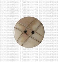 Cross carved round button (packet of 10)