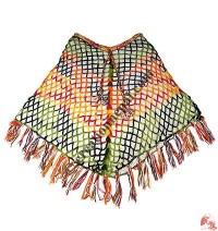 2-layer net design woolen poncho