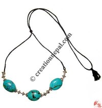 Turquoise and silver beads necklace