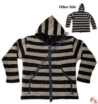 Natural stripes woolen jacket