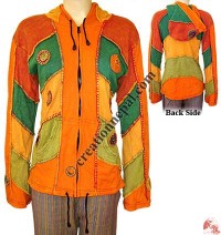 Hand embroidery colorful rib jacket