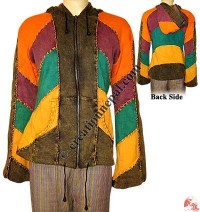 Hand embroidery colorful rib jacket1
