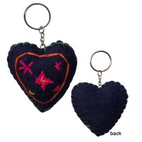 Felt crochet heart shape key-ring